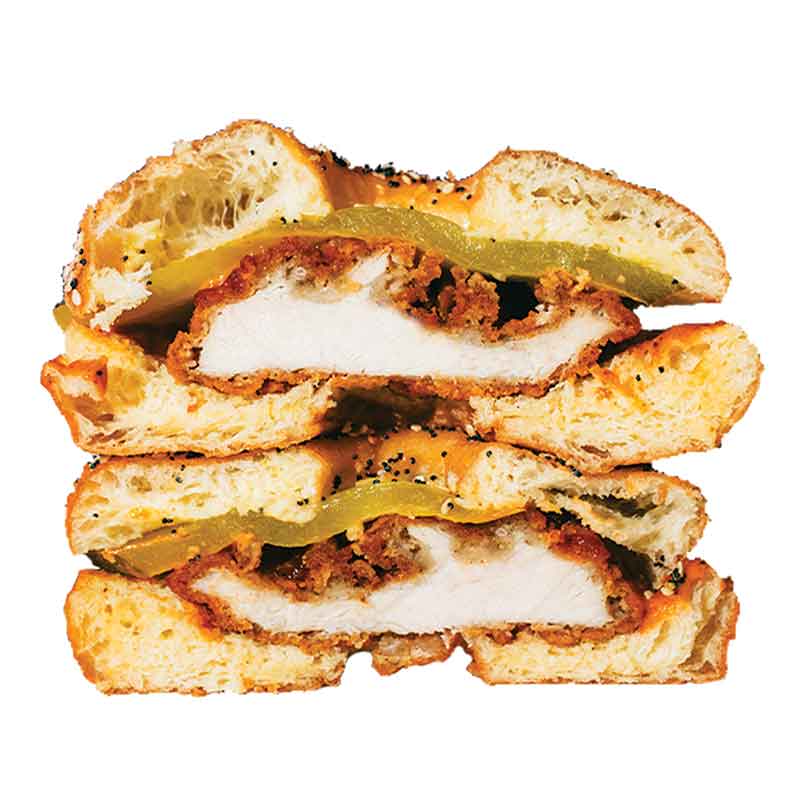 Poulet frit, cornichon et mayo chipotle