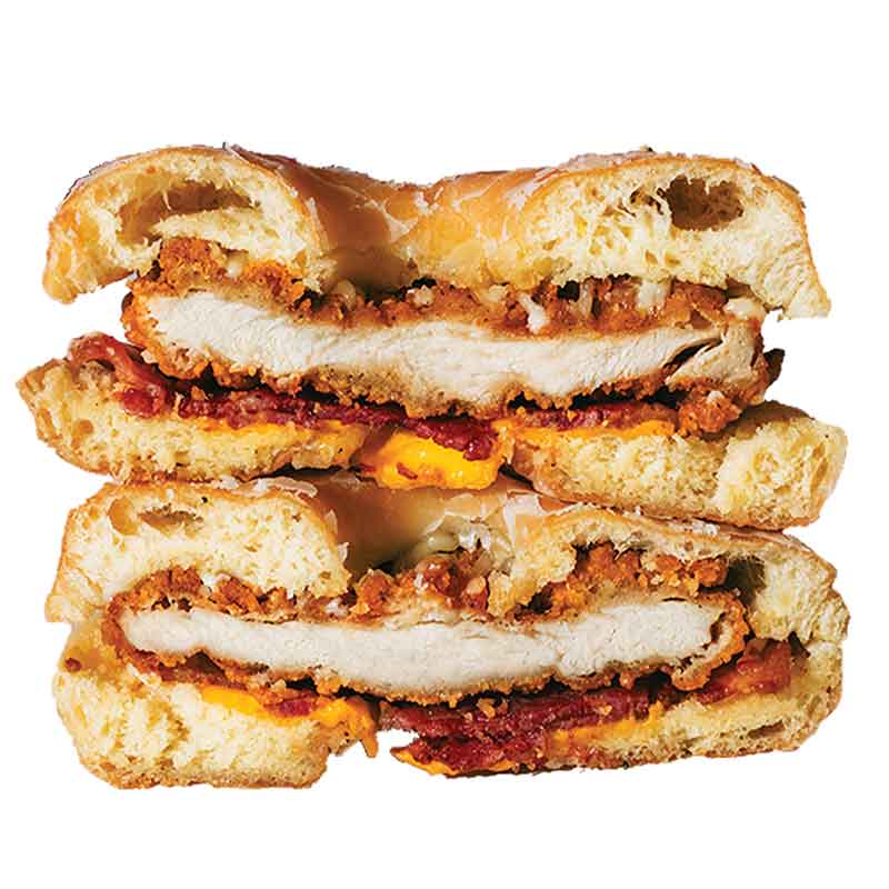 Poulet frit, fromage et bacon*